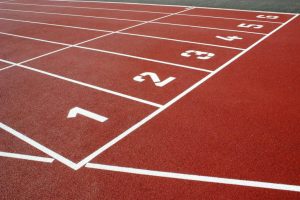 Sportverzorgingstassen voor op de atletiekbaan